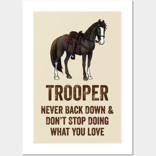 Fancy Forest Farm • Trooper - Never Back Down • Dark Text Posters and Art